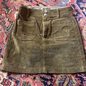 Madewell olive corduroy mini skirt
